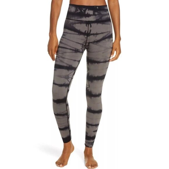 Zella Tie Dye Seamless Ankle Womens Leggings Black Gray Size Medium - Picture 1 of 6